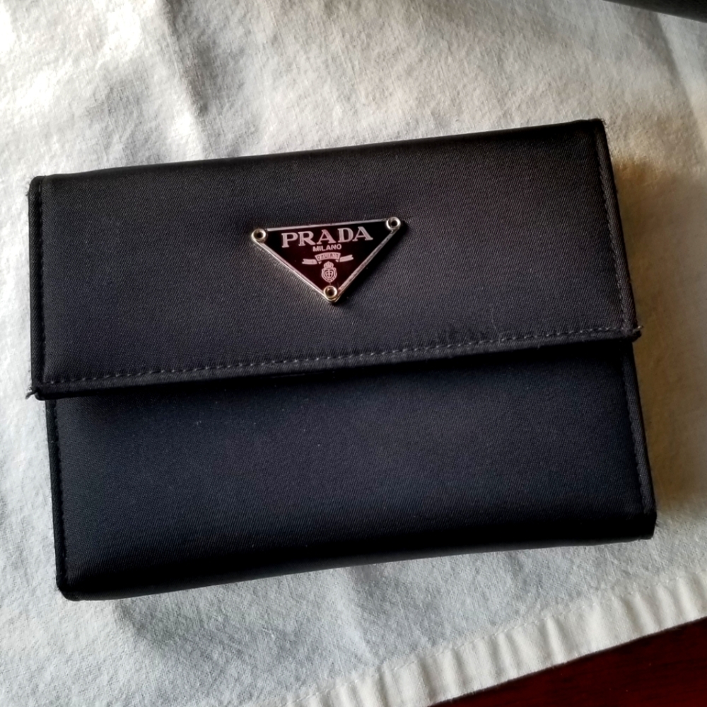 Prada "Tessuto" Nylon and Leather, Trifold Wallet